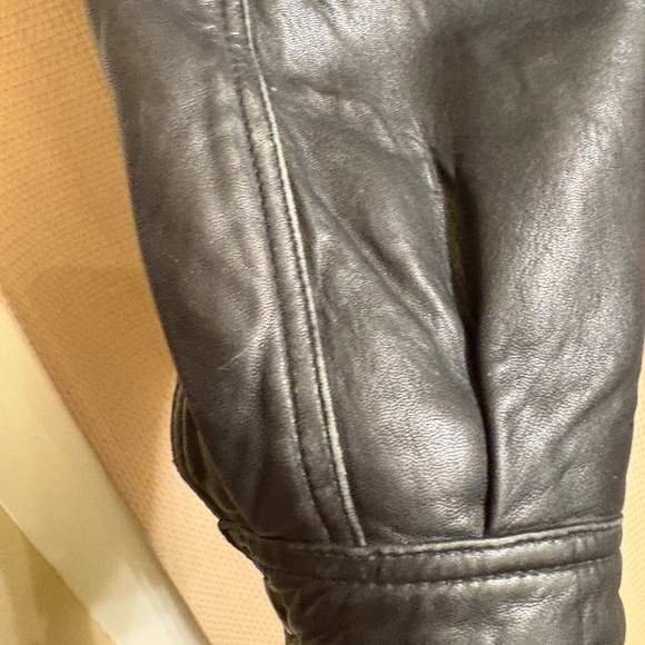 Clairborne Lamb Black Leather Bomber Jacket Men's L - Picture 8 of 16